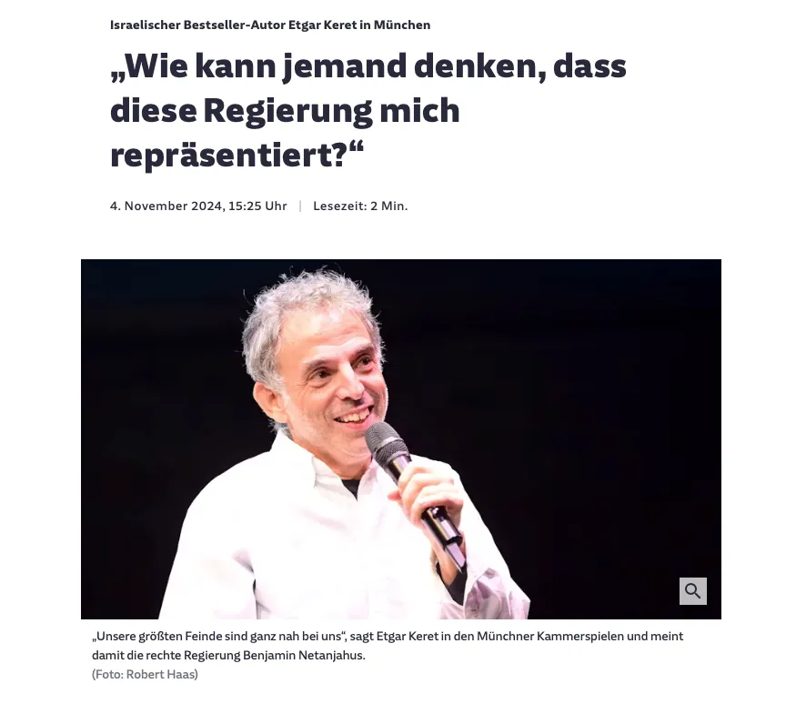Screenshot des Artikels: „Wie kann jemand denken, dass diese Regierung mich repräsentiert?“