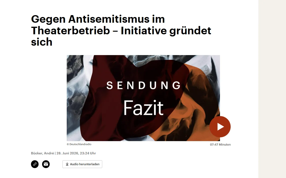 Screenshot zu Artikel bei DLF Kultur