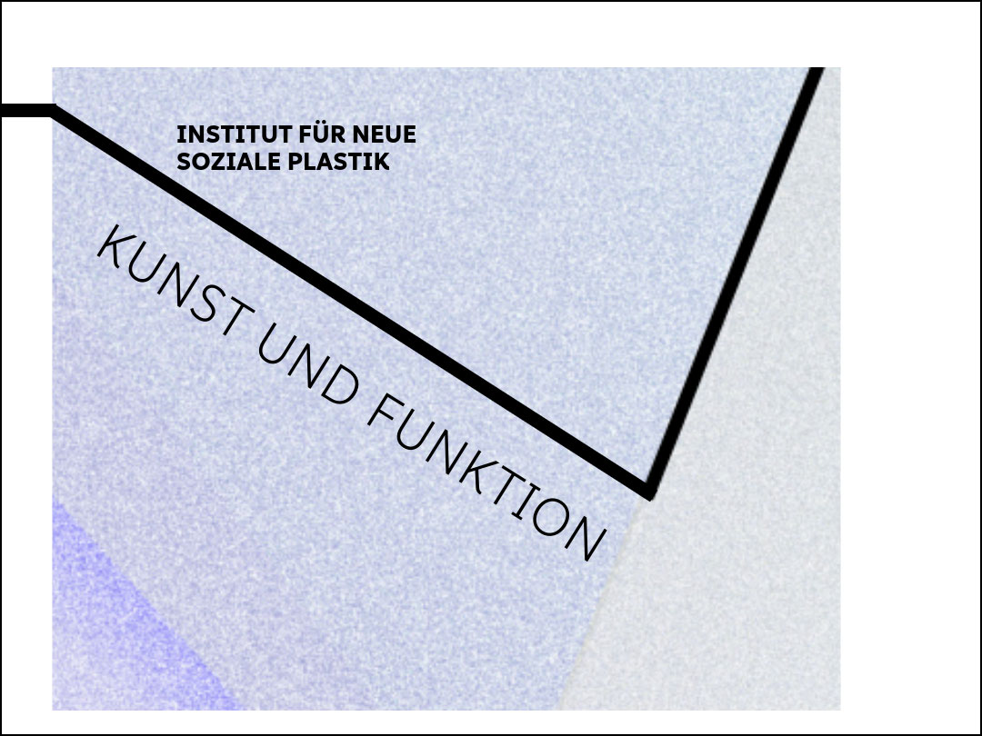 Auf einem hellblauen Verlauf steht dasLogo des INSPs und und der Schriftzug »Kunst und Funktion«