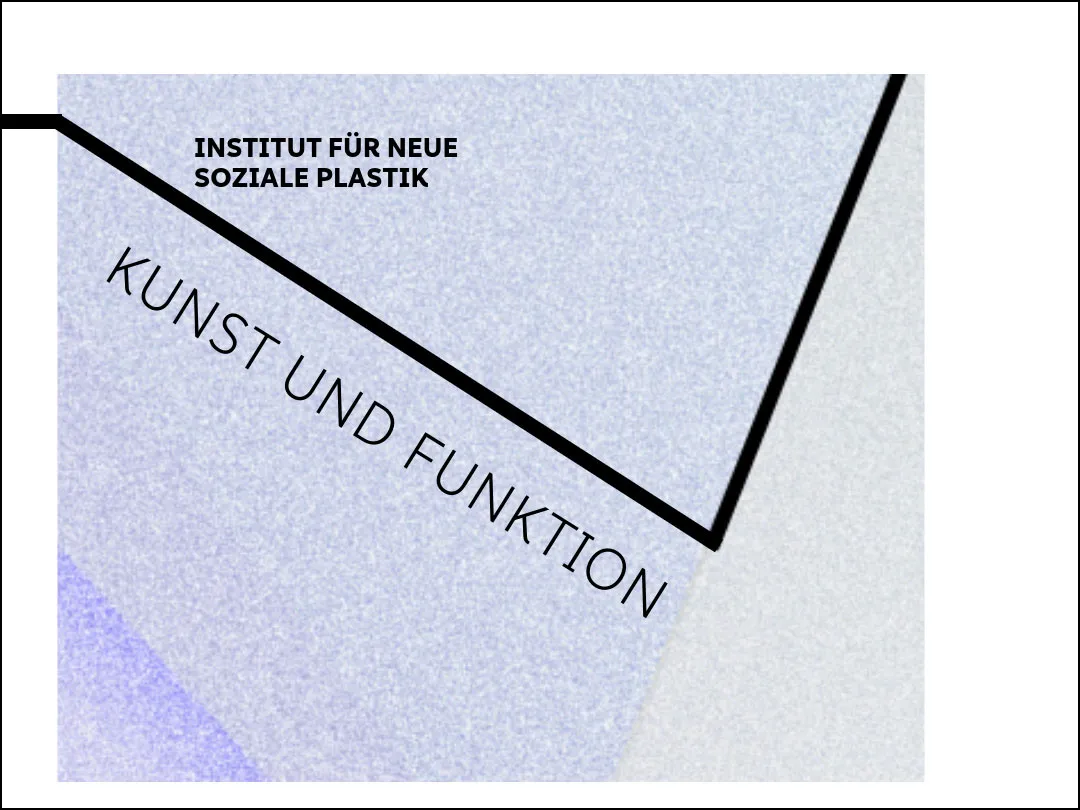 Auf einem hellblauen Verlauf steht dasLogo des INSPs und und der Schriftzug »Kunst und Funktion«
