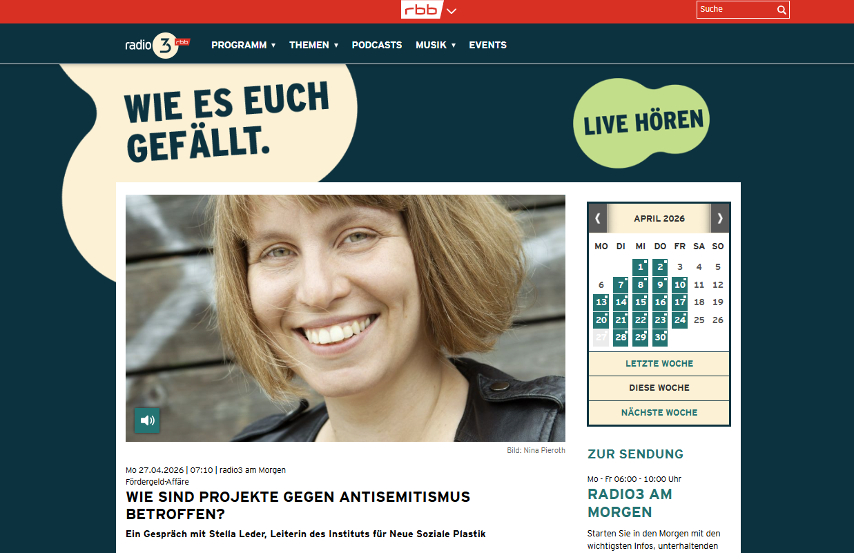 Screenshot des Beitrags "Fördergeld-Affäre – Wie sind Projekte gegen Antisemitismus betroffen?"