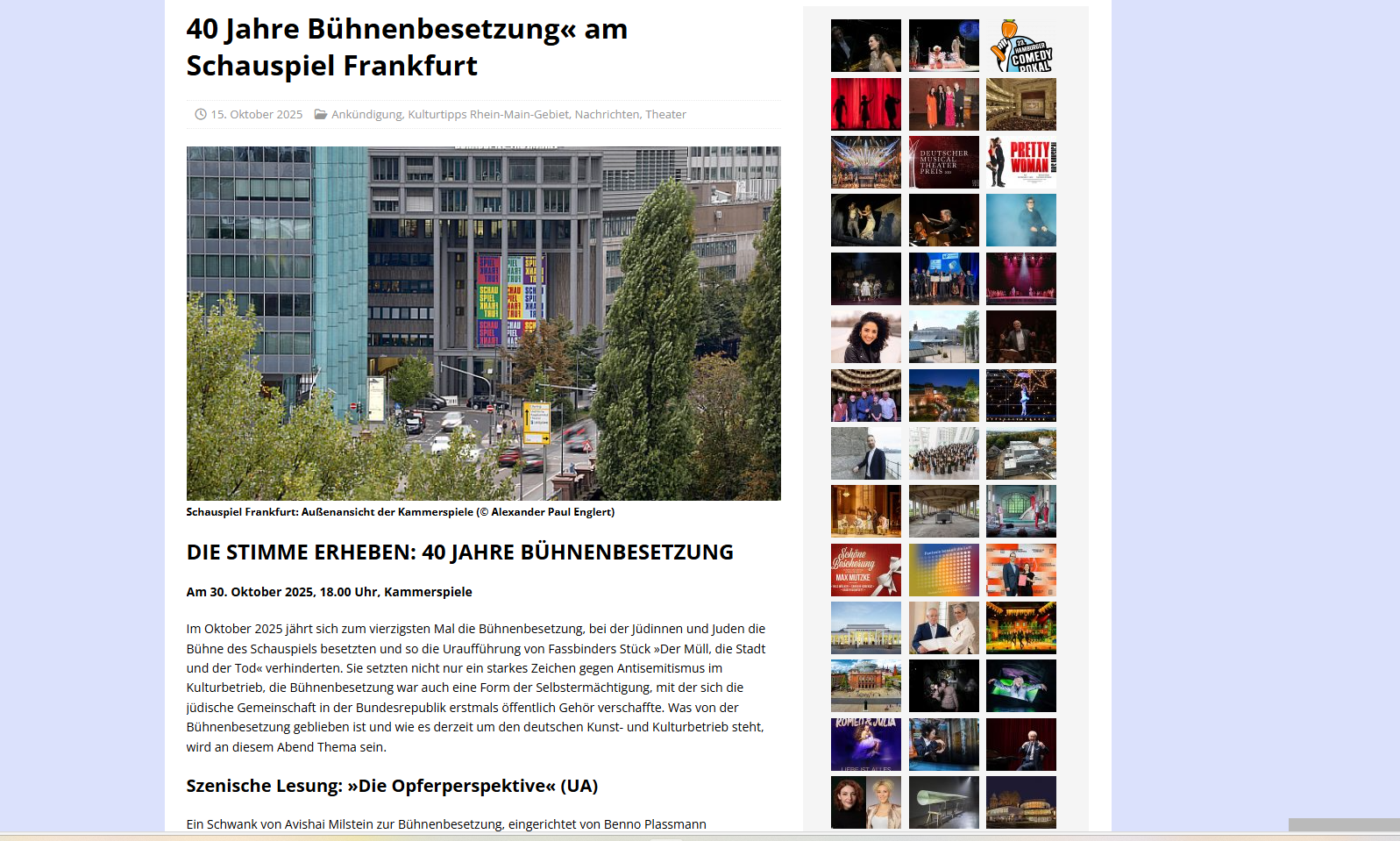 40 Jahre Bühnenbesetzung am Schauspiel Frankfurt